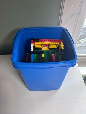 Vintage Lego Lot Blue Hard Case 1987 And Mixed Legos No Minifigures